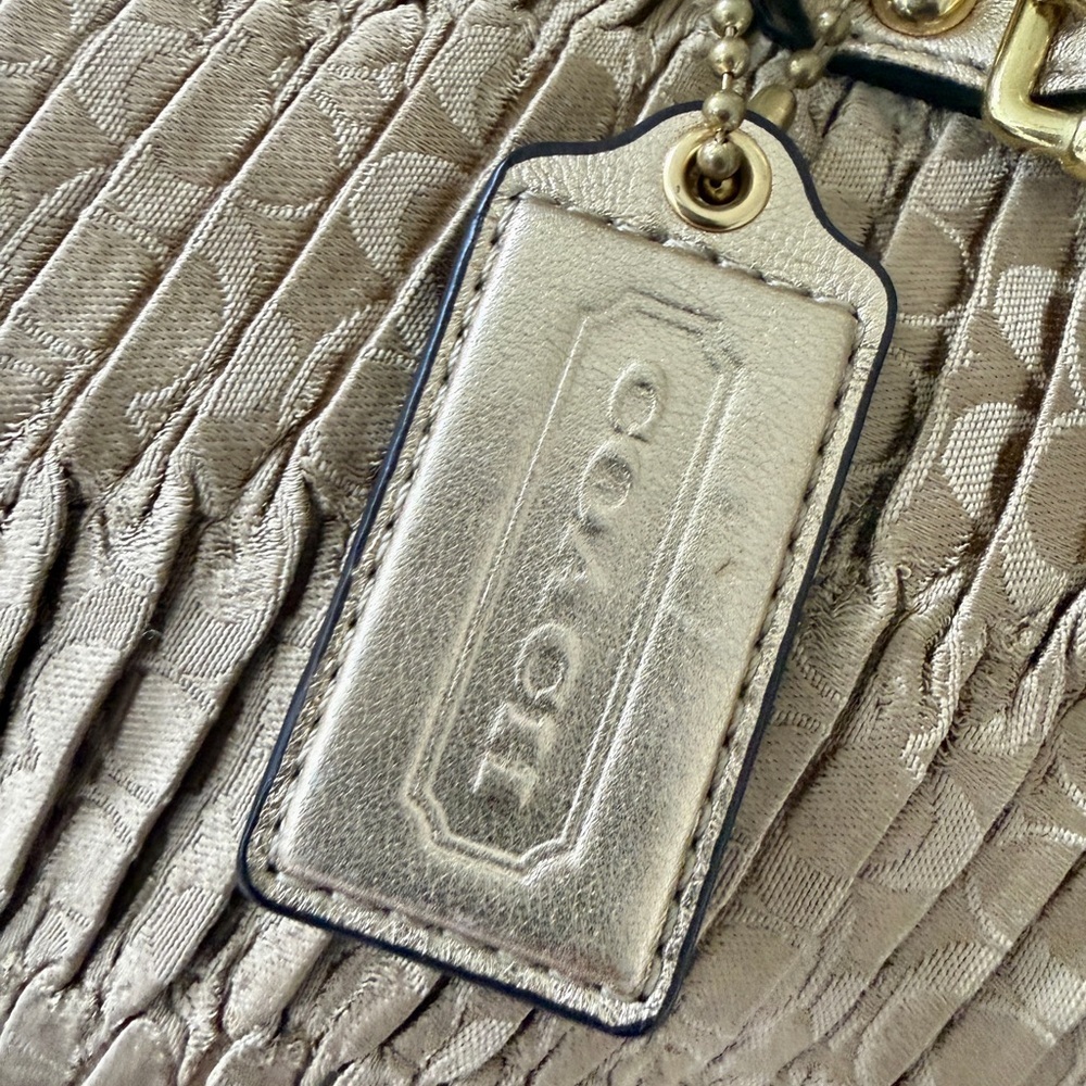 Vtg Coach Madison Gath Sophia Satchel Bag 18885 MetallicGold/Beige Carriage Glam - Picture 7 of 16